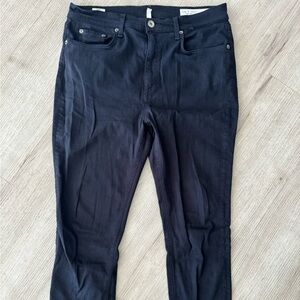 Rag & Bone Black High Rise Cropped Ankle Skinny Jeans | Size 30